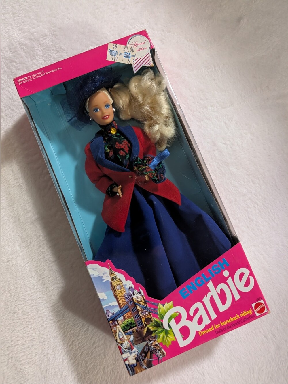 Vintage 1991 English Barbie Doll, Original Box & Tag, Never Opened